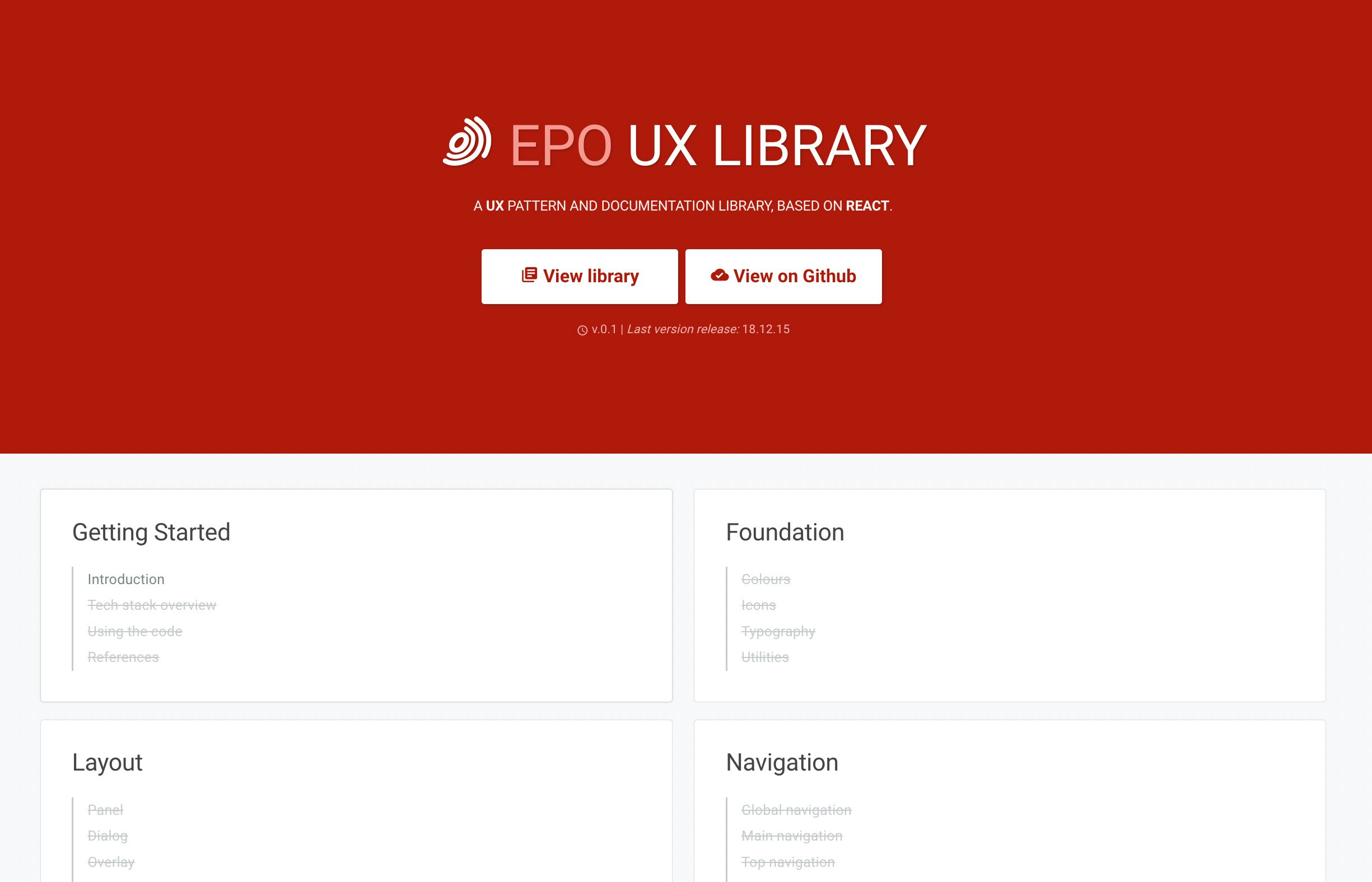 EPO UX Pattern Library
